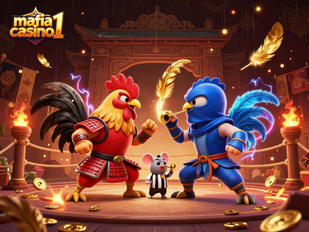 Engage in thrilling gameplay at mafia casino 1 with dynamic roosters in combat.