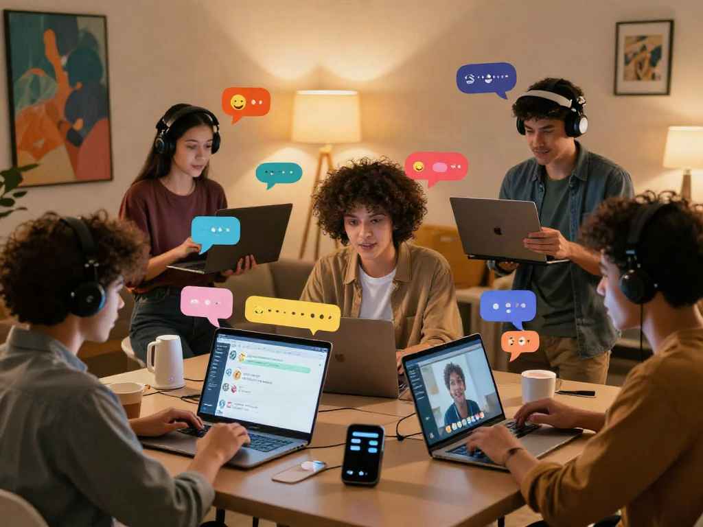 Engaging online chat session showcasing porn chat ai with diverse participants in a vibrant digital environment